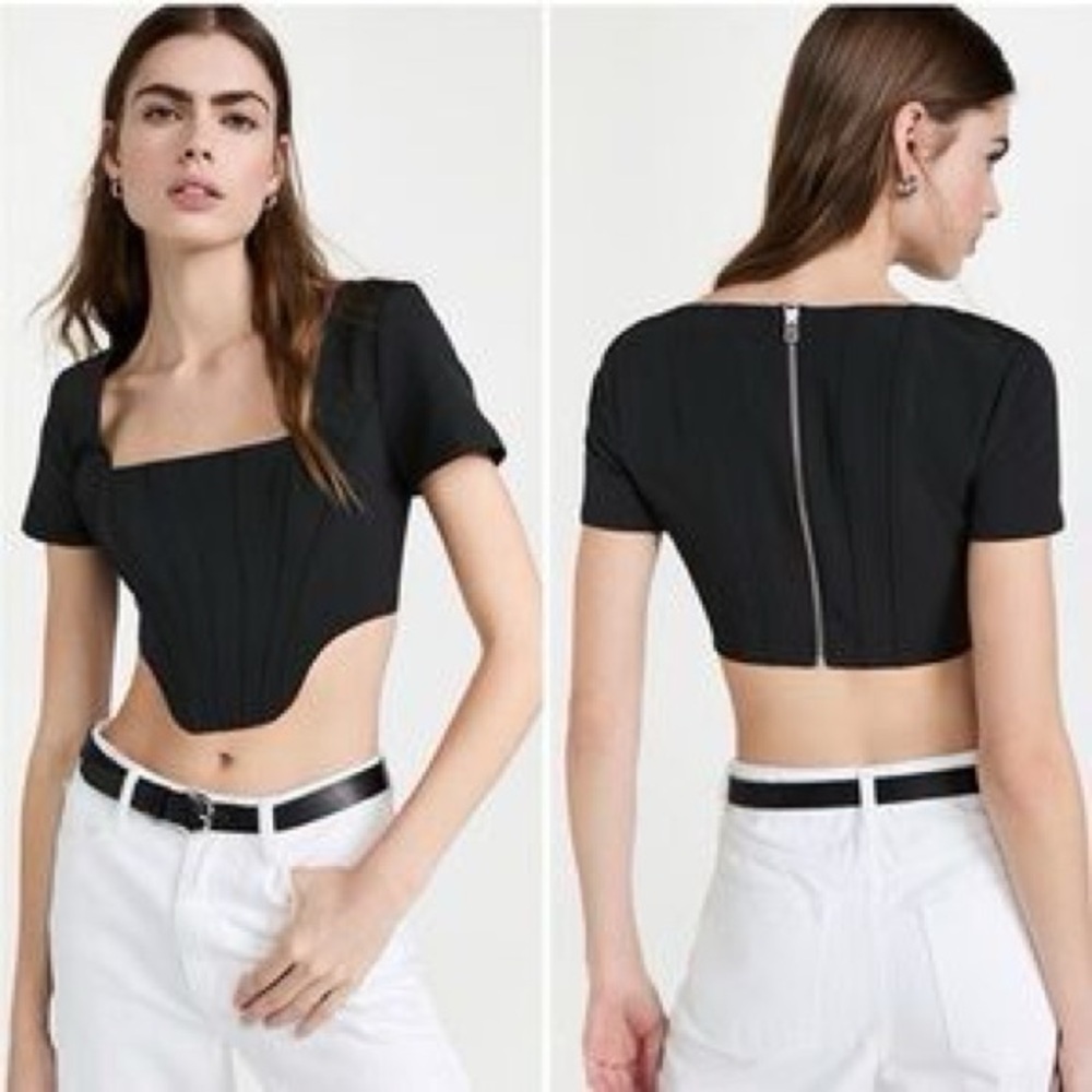 NWT STAUD Peony Corset Women's Crop Top size 4